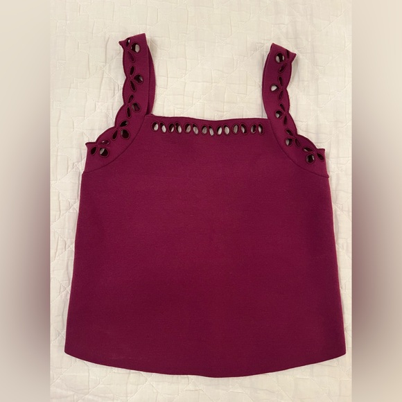 Love Always Eyelet Detail Tank - Plum, small - Picture 2 of 2